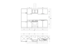 Sale Flex-Well Exclusiv Küchenzeile Lund 270 cm Lichtgrau glänzend-Rauchgrau