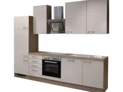 Best Flex-Well Exclusiv Küchenzeile Orlando 280 cm Kaschmir Glanz-Sonoma Eiche