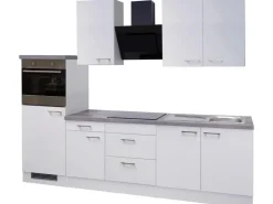Flex-Well Exclusiv Kochfelder|Kühlschränke<Küchenzeile Joelina 270 cm Weiß