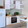 Flex-Well Exclusiv Kochfelder|Kühlschränke<Küchenzeile Valero 220 cm Hochglanz Weiß-Sonoma Eiche