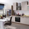 New Flex-Well Exclusiv Küchenzeile Orlando 280 cm Kaschmir Glanz-Sonoma Eiche