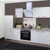 Flex-Well Exclusiv Herde|Kochfelder<Küchenzeile Valero 270 cm Hochglanz Weiß-Sonoma Eiche