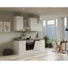 Clearance Flex-Well Exclusiv Küchenzeile Joelina 220 cm Weiß matt - Beton Grau