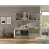 New Flex-Well Exclusiv Küchenzeile 1601-036 Lund 210cm Lichtgrau glänzend -Rauchgrau