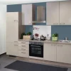 Sale Küchenzeile Orlando 270 cm Kaschmir Glanz-Sonoma Eiche Gefrierschränke|Kühlschränke