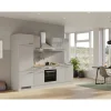 Discount Flex-Well Exclusiv Küchenzeile Lund 270 cm Lichtgrau glänzend-Rauchgrau