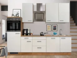 Hot Flex-Well Exclusiv Küchenzeile Vintea 280 cm Magnolia-Lancelot Oak