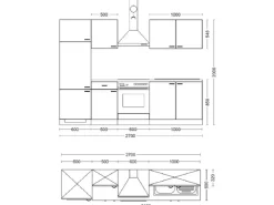 Best Flex-Well Exclusiv Küchenzeile Cara 270 cm Schilfgrün matt - Artisan Eiche