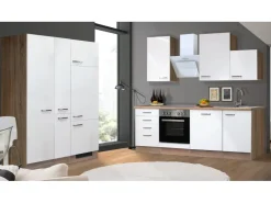 Flex-Well Exclusiv Kühlschränke|Einbauküchen<Küchenzeile Valero 360 cm Hochglanz Weiß