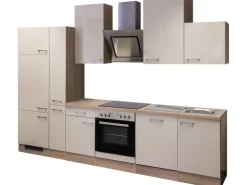 Discount Flex-Well Exclusiv Küchenzeile Orlando 310 cm Kaschmir Glanz-Sonoma Eiche