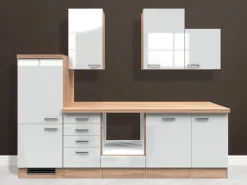 Flex-Well Exclusiv Küchenschränke|Einbauküchen<Küchenzeile Valero 280 cm ohne E-Geräte Hochglanz Weiß