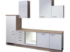 Flex-Well Exclusiv Küchenschränke|Einbauküchen<Küchenzeile Valero 280 cm ohne E-Geräte Hochglanz Weiß