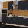 Outlet Küchenzeile Lara 280 cm Anthrazit-San Remo Eiche NB Einbauküchen|Kochfelder