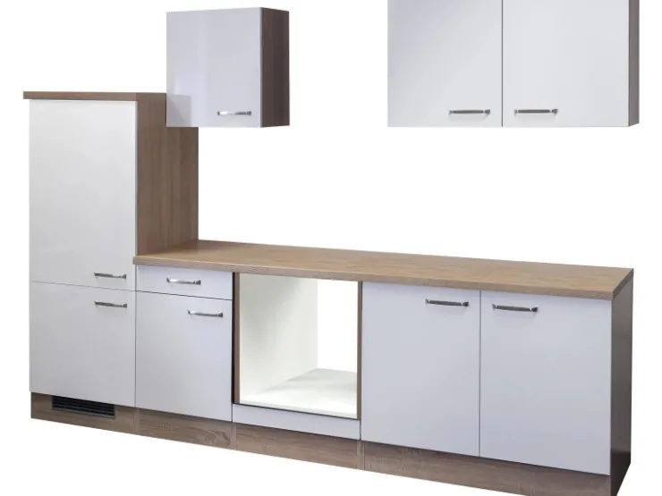 Clearance Küchenzeile Vintea 280 cm Magnolia-Lancelot Oak Einbauküchen