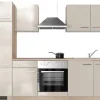 Clearance Flex-Well Exclusiv Küchenzeile Orlando 270 cm Kaschmir Glanz - Sonoma Eiche