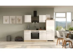 Best Flex-Well Exclusiv Küchenzeile Orlando 220 cm Kaschmir Glanz - Sonoma Eiche