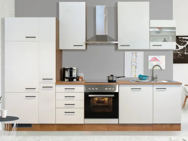 Discount Flex-Well Exclusiv Küchenzeile Vintea 270 cm Magnolia-Lancelot Oak