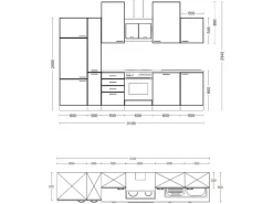 Flex-Well Exclusiv Einbauküchen|Herde<Küchenzeile Lara 310 cm Anthrazit - San Remo Eiche