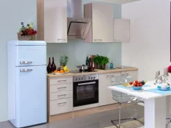 Flex-Well Exclusiv Einbauküchen|Kochfelder<Küchenzeile Orlando 220 cm Kaschmir Glanz-Sonoma Eiche