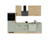 Flex-Well Exclusiv Einbauküchen<Küchenzeile Cara 280 cm Schilfgrün matt - Artisan Eiche