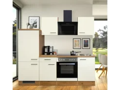 Hot Flex-Well Exclusiv Küchenzeile Vintea 220 cm Magnolia Matt - Lancelot Oak