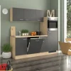 Discount Flex-Well Exclusiv Küchenzeile Morena 210 cm Basaltgrau Matt-San Remo Eiche Hell