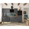 New Flex-Well Exclusiv Küche Romeo 280 cm ohne E-Geräte Anthrazit matt-Cosmopolitan