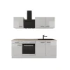 Online Flex-Well Exclusiv Küche 1601-005sWs Lund 210cm Lichtgrau glänzend -Rauchgrau