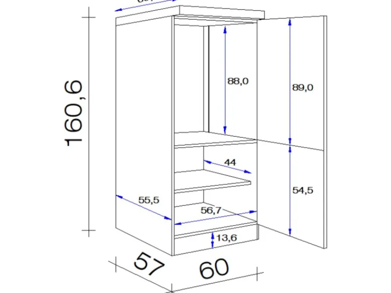 Outlet Kühlschrank-Einbauschrank Vintea mit Kühlschrank EEK: F Kühlschränke