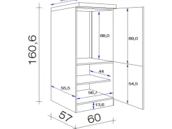 Clearance Flex-Well Exclusiv Kühlschrank-Einbauschrank Morena mit Kühlschrank EEK: F