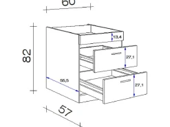 Online Flex-Well Exclusiv Kochstellenschrank Lara 60cm ohne Arbeitsplatte Anthra. -