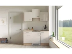 Best Flex-Well Exclusiv Singleküche Orlando 150 cm Kaschmir Glanz - Sonoma Eiche