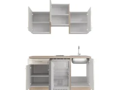 Best Flex-Well Exclusiv Singleküche Orlando 150 cm Kaschmir Glanz - Sonoma Eiche