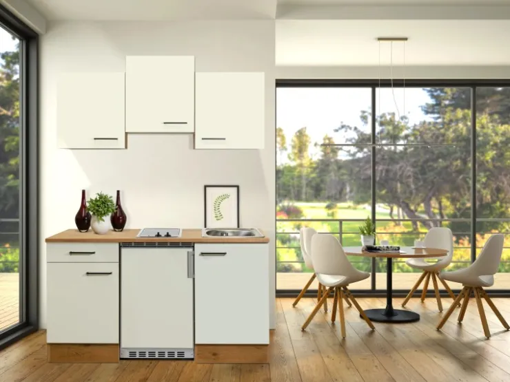 Flex-Well Exclusiv Single-Küchen|Pantryküchen<Singleküche Vintea 150 cm Magnolia-Lancelot Oak