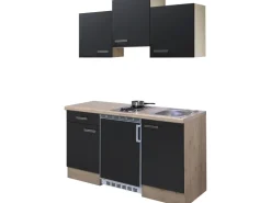 Best Flex-Well Exclusiv Singleküche Lara 150 cm Anthrazit - San Remo Eiche
