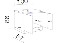 Clearance Spülenunterschrank Orlando 100 cm Kaschmir Glanz-Sonoma Eiche Küchenschränke