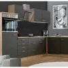 Outlet Winkelküche Morena 280x170 cm Basaltgrau Matt-San Remo Eiche Winkelküchen|Einbauküchen
