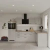 Sale Flex-Well Exclusiv Winkelküche Lund 280 x 170 cm Lichtgrau glänzend-Rauchgrau