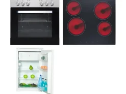 Hot Küchengeräte-Set 5 mit Einbauherd und Einbaukühlschrank Backöfen|Single-Küchen