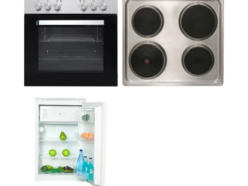 Outlet Küchengeräte-Set 1 mit Einbauherd und Einbaukühlschrank Backöfen|Herde