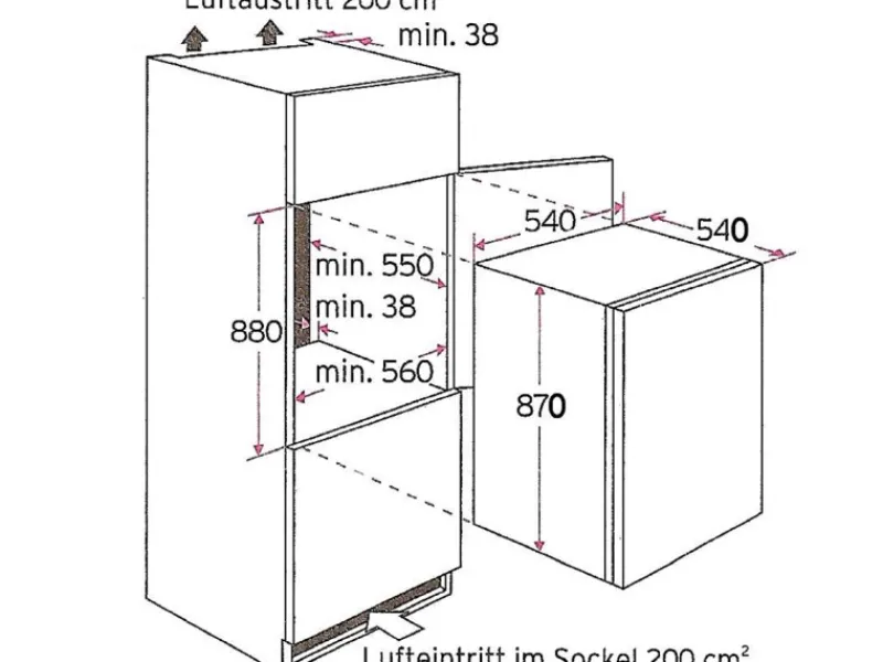 Outlet Küchengeräte-Set 1 mit Einbauherd und Einbaukühlschrank Backöfen|Herde