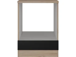 Flex-Well Exclusiv Küchenschränke|Einbauküchen<Flex-Well Küchen-Herdumbauschrank Capri 60 cm Schwarz Matt-Endgrain Oak