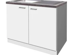 Clearance Flex-Well Classic Flex-Well Küchen-Spülenunterschrank inkl. Einbauspüle und Arbeitsplatte Lucca