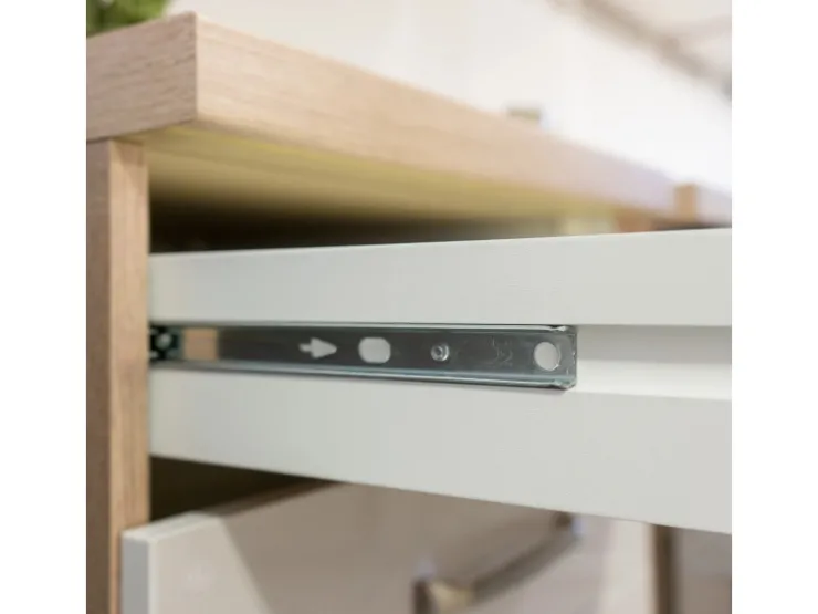 Clearance Flex-Well Classic Flex-Well Küchenzeile 210 cm ohne E-Geräte Florida Weiß - Sonoma Eiche