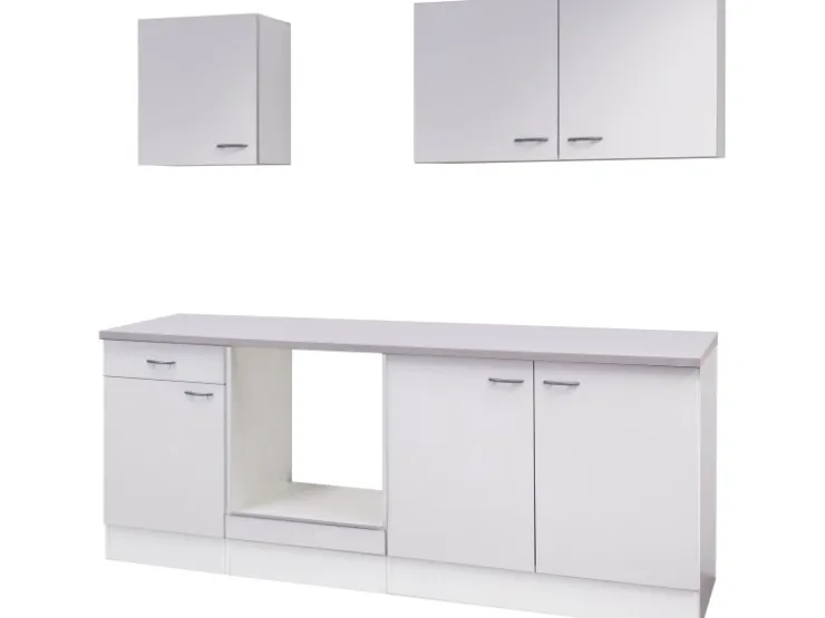 Best Flex-Well Classic Flex-Well Küchenzeile 210 cm ohne E-Geräte Wito Weiß