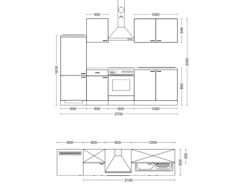 Clearance Flex-Well Küchenzeile Lara 270 cm Anthrazit San Remo Eiche hell Winkelküchen|Einbauküchen