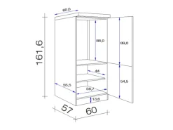 Clearance Flex-Well Küchenzeile Lara 270 cm Anthrazit San Remo Eiche hell Winkelküchen|Einbauküchen
