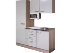 Discount Flex-Well Exclusiv Flex-Well Singleküche 150 cm Orlando Kaschmir Glanz-Sonome Eiche