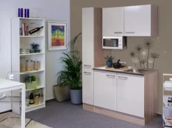 Sale Flex-Well Exclusiv Flex-Well Singleküche 130 cm Orlando Kaschmir Glanz-Sonome Eiche