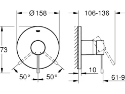 Grohe Einhebelmischer<Einhand-Brausebatterie Essence für Unterputz Hard Graphite gebürstet